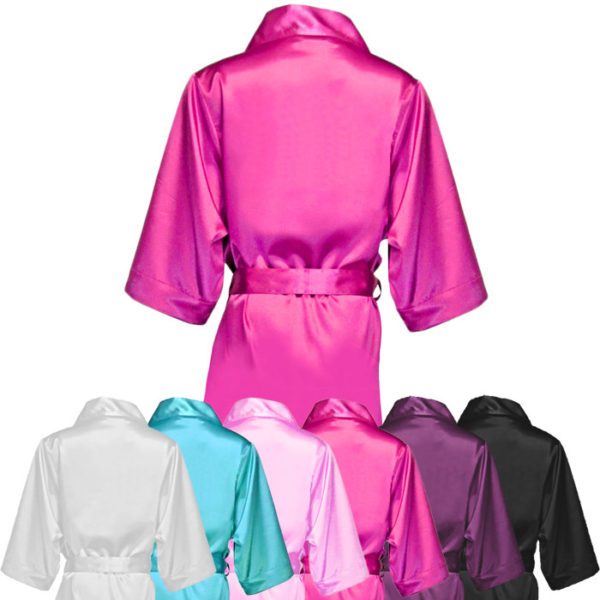 Атласный халат с именем для фитнес-бикини (розовый)